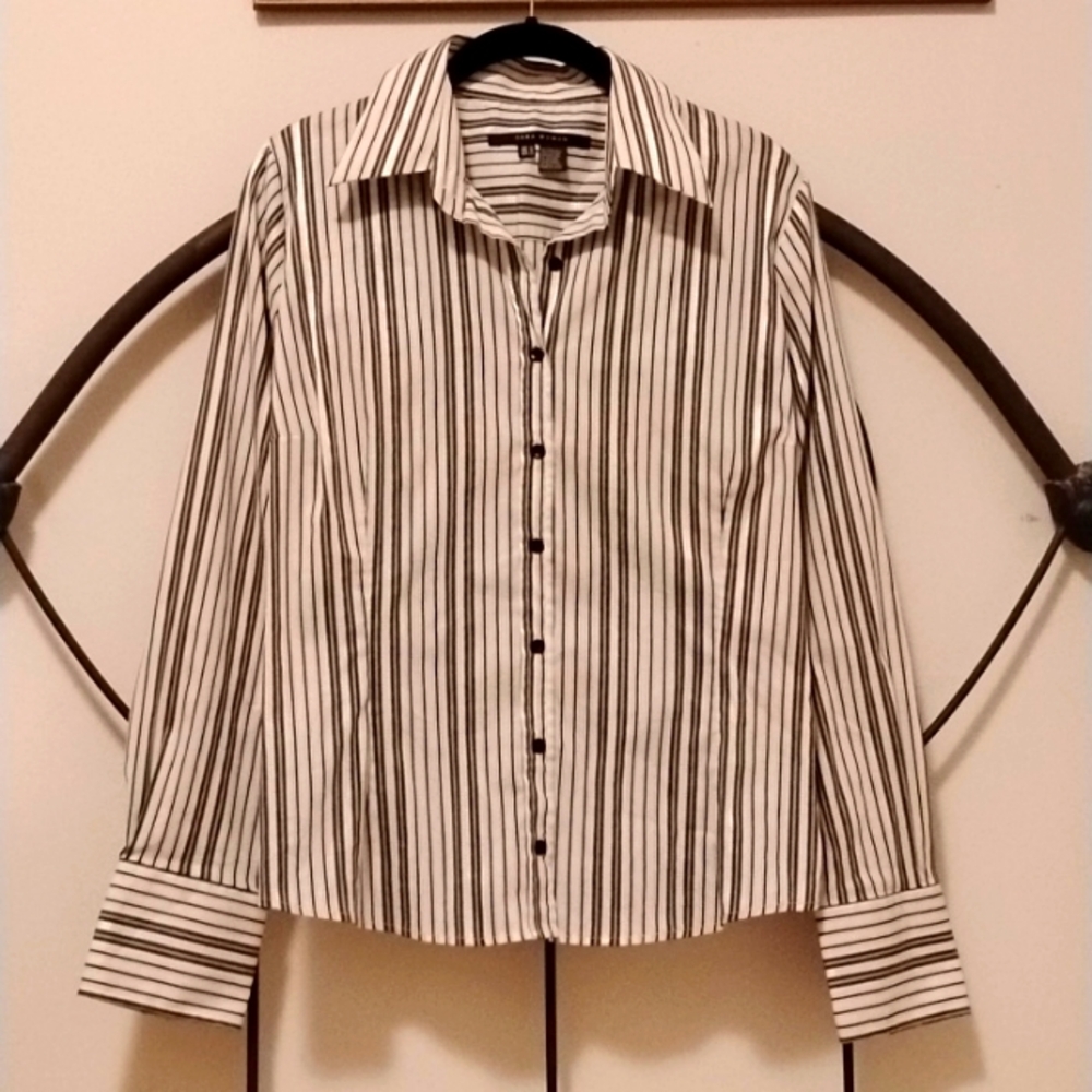 Zara Women Striped Button-down Long Sleeve Shirt Size XL NWT
